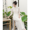 Women's New Chinese Qipao Dress + Dress Set 2026 | Elegant Summer Dress - White
