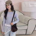 Girls' Lace Trim Tee & Printed Jeans Set