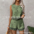 Women's Ethnic Retro Embroidered Lightweight Tank Top 2-Piece Set 2026 - CD-1