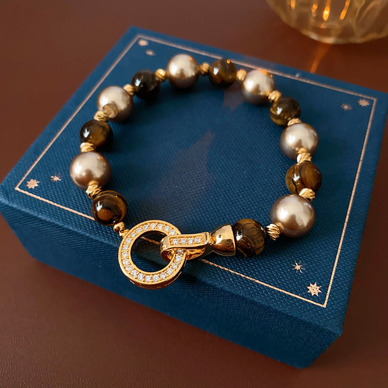 Zircon Beaded Butterfly, Flower and Pearl Bracelet - view 11