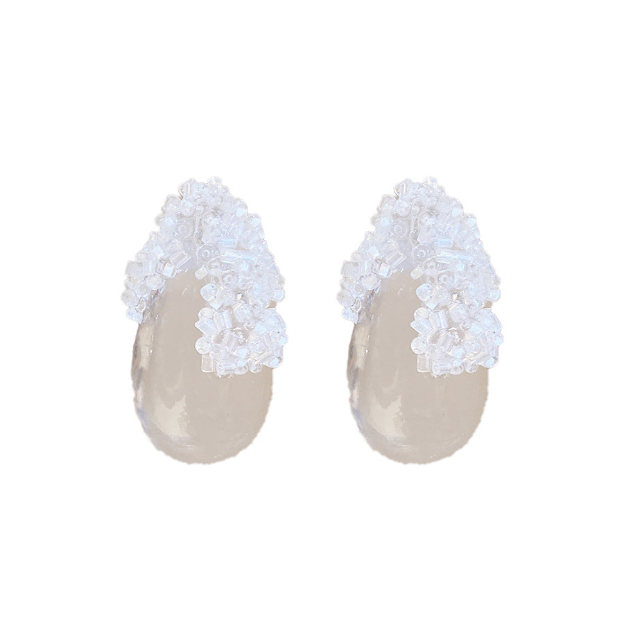 Minimalist Resin Teardrop Stud Earrings - view 5