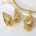 Western Exquisite Asymmetric Cutout Luxury Creative Geometric Texture Cross-Border Earrings Necklace Set Women