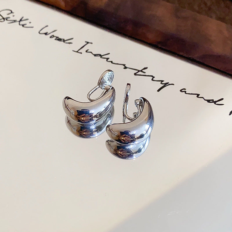 Metal Oval Teardrop Clip-On Earrings - view 7