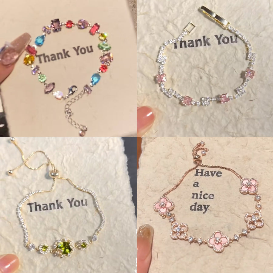 Stainless Steel Geometric Flower Link Bracelet - view 2
