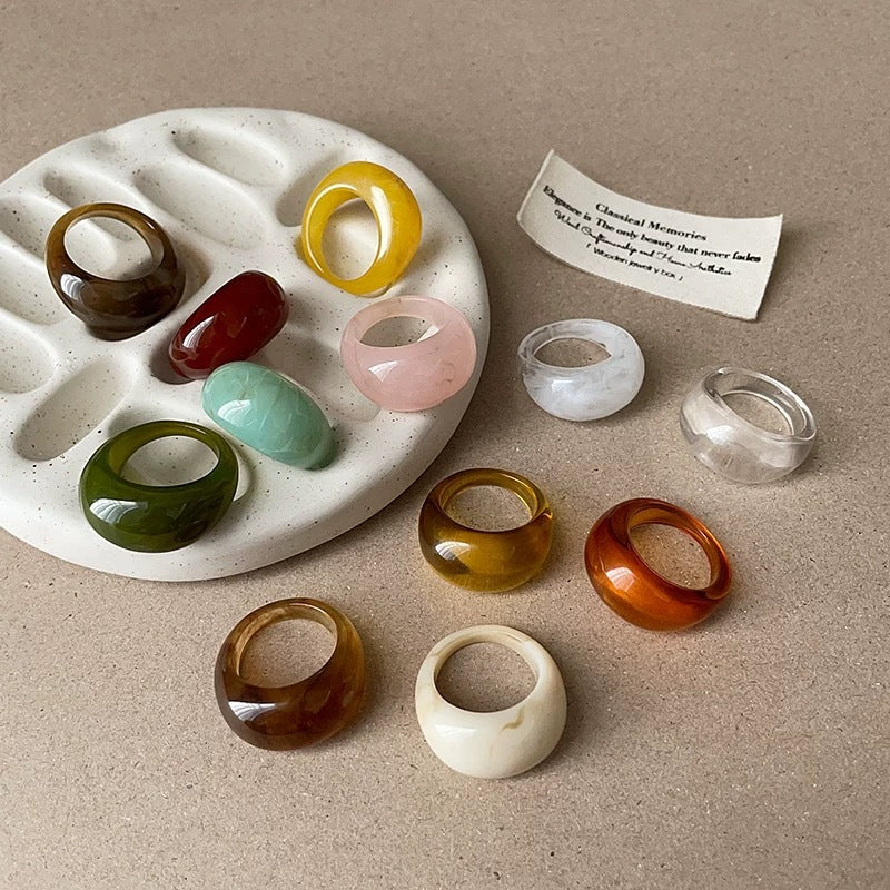Vintage Resin Geometric Statement Ring - view 2