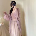Women's Chiffon Long Open Cardigan - Sun Protection