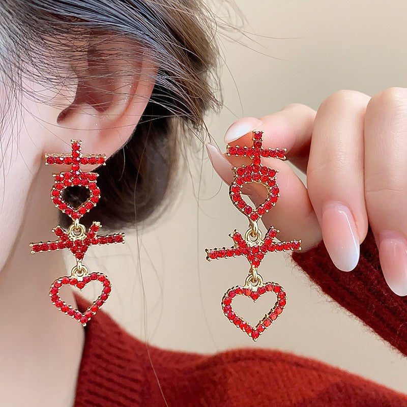 Chinese New Year Red Koi Fish Statement Earrings - view 4
