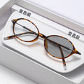 Prescription Glasses Light Feel Photochromic Anti-Blue-Light Japan-Korea Overseas Small Oval Round Frame Artistic Frame Prescription Sunglasses