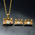 EU/US Import Colorful Crystal Small Stud Personality Animal Small Earrings Copper 18K Gold Plated Cubic Zirconia Set