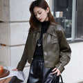Fall Korean Retro Lapel Collar Fitted Cropped Jacket