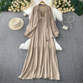 Casual Slimming Long Sleeve Lightweight Loose Dress + Shirt + Camisole 2-Piece Set