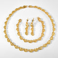 Overseas Middle East Jewelry Gold Heart Pig Nose Necklace Bracelet Set Earrings 3-Piece Set Niche Design Versatile