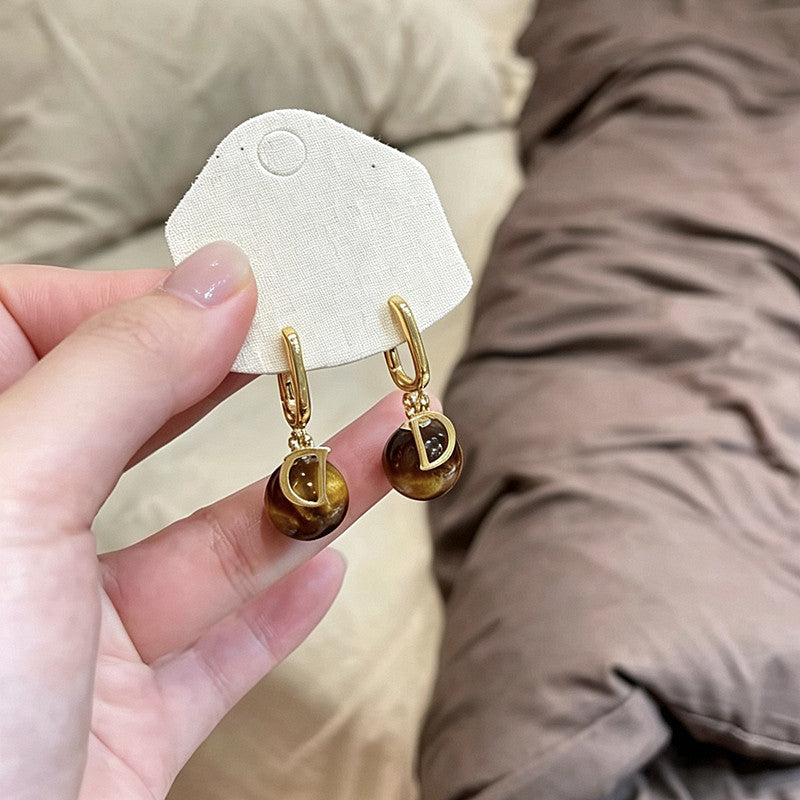 18K Gold-Plated Round Pendant Clip-On Earrings - view 4