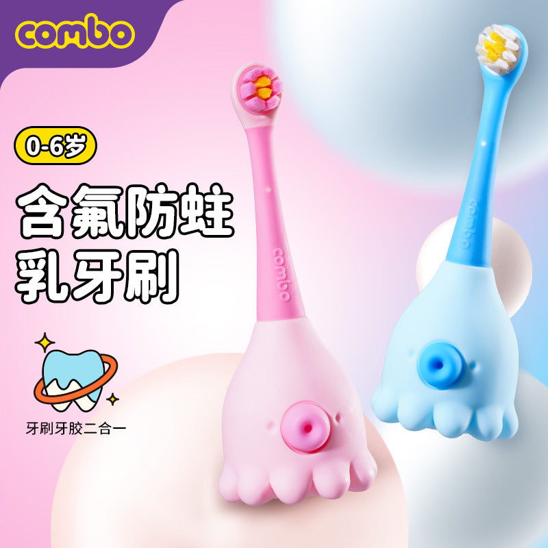 [combo brand direct sales] baby teeth training brush children’s toothbrush contains fluoride and ant