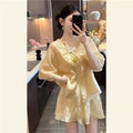 Summer New Chinese Casual Jacquard Sun-Protection Shirt + Shorts Set