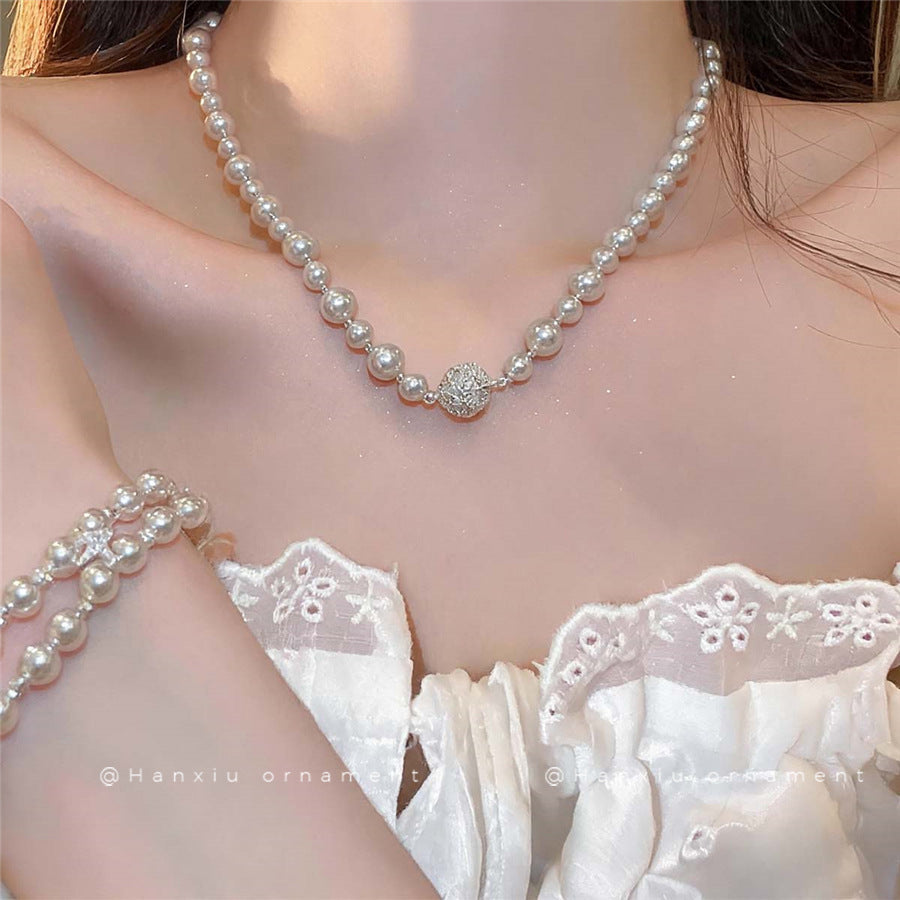 French Pearl Beaded Bracelet and Necklace Set - view 3