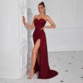 Women's Strapless Sexy Evening Gown Banquet Party