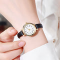 Retro La Horse Engrave Degree Fine Belt Ladies Watch Simple Small Gold Round Watch Student Commute Versatile Quartz Watch Wholesale