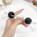Retro Hip-Hop Sunglasses Small-Frame Round TikTok Influencer Street Snap Mini Small Glasses Trendy Guy Women Goofy Sunglasses