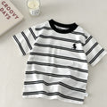 Women's Summer Embroidered Short Sleeve Striped Top 2026 | Casual Blouse - White