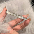 Light Luxury Premium Full Diamond Bangle Women Silver Titanium Fade-Resistant Bangle Bracelet New Couples Hand Jewelry Item
