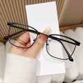 New Light-Changing Metal Half Brow Frame Glasses Formal Frame Anti-Blue Retro Frame Trendy Men Si Pattern Plano
