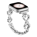 Fits Apple watch Band Rhinestone Stainless Heart Apple Band