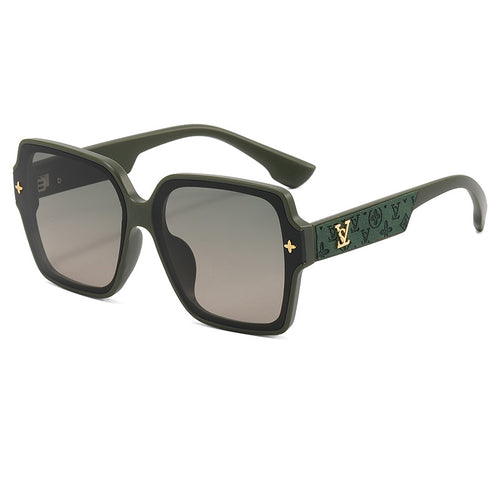 Women's Square Sunglasses - Leather Temple