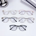 New Overseas Cat-Eye Photochromic Anti-Blue-Light Glasses Retro Gold Metal Frame Women Bare-Face Tool Plano Glasses Frame