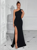 Women's One-Shoulder Premium Evening Gown