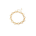 EU/US Import Accessory Versatile Geometric Bracelet Fashionable Simple Heart-Shaped Cutout Temple Chain Personality Necklace Set