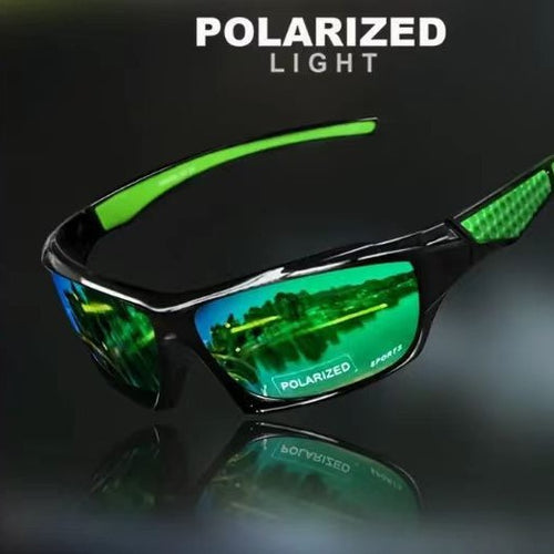 Overseas Style Men Polarized Sunglasses Trendy Iridescent Lens Outdoor Night Vision Driving Riding Sport