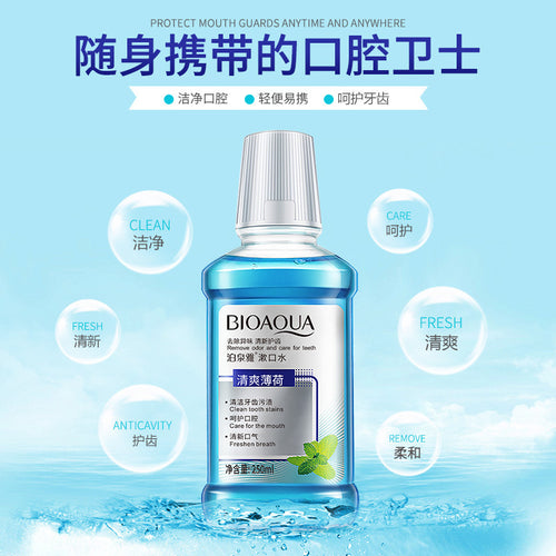 泊泉雅薄荷味清新口气 清洁口腔异味舒爽柔和 呵护牙龈漱口水批发