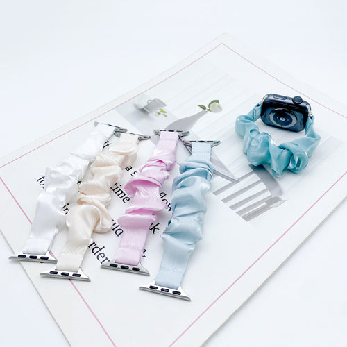 Summer New Fits Apple watch Apple Band Narrow Edge Solid Glossy Light Silk Hair Tie Band