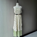 Women's Summer Bohemian Vacation Crochet Sleeveless Hollow-Out Loose Crochet Dress + - Blue (Single)