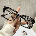 Square Blue-Light Glasses Unisex Bare Face Stud Glasses Frame Stylish Western Versatile Wear Jewelry Plano