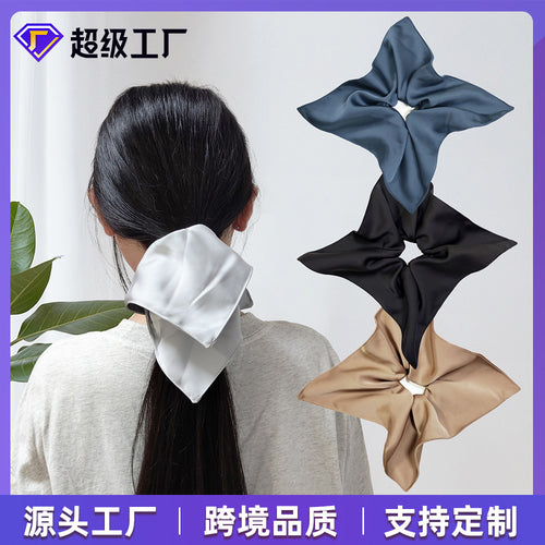 Gem Li Acetate Satin Scarf Hair Tie Hair String Maiden 4th Corner Large Cord Hair Tie French Premium Hair Accessory Custom
