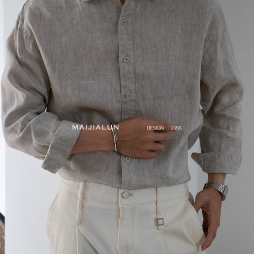 Nengmeng Linen Texture Loose Cooling Shirt