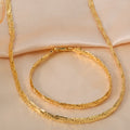 New arrival Western Hip-Hop Simple Plain Chain Twist Line Spliced Cuban Chain Trendy Necklace Bracelet Set