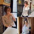Summer Korean Elegant Long Sleeve Lapel Collar Floral Sun-Protection Shirt