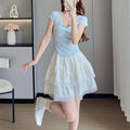 Summer French Slimming Lace High Waist Skirt + Short Skirt