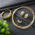 Middle East Dubai Accessory jewelry set Necklace Earrings Set Bracelet Ring Jewelry Set 18k Gold Jewelry Wholesale