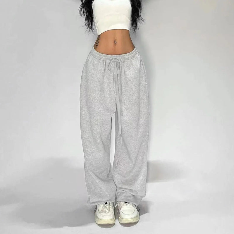 Sporty Retro Loose Wide Leg Pants