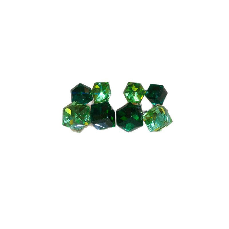 Forest Green Resin Flower Stud Earrings - view 5