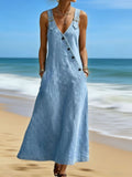 Casual Fashion V-Neck Loose Dress + Long Skirt