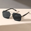 Overseas Sunglasses New Boys Driving Big Face Slender Driving UV-Proof Premium Half-Rim Sunglasses Square Frame