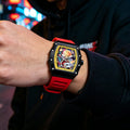 Export Bestseller Trendy Watch Stylish Fashionable Quartz Waterproof Wine Barrel Shape Men Cutout Smiley Watch Drop Ship