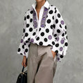 Bohemian Casual Long Sleeve Lapel Collar Loose Shirt