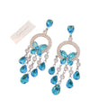 French Elegant Rhinestone Butterfly Stud Earring Necklace Set Imperial Breeze Tassel Light Luxury Premium Accessory Set Wholesale