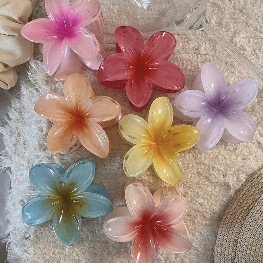 Gradient Frangipani Flower Hair Claw Clip - view 2